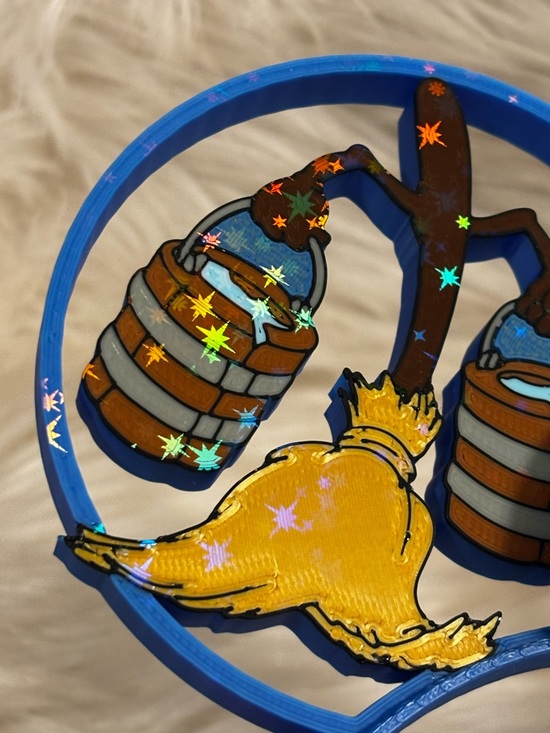 Hand Crafted Blue Sorcerer Mouse Ear Headband with Star Bow - Picture 9 of 12